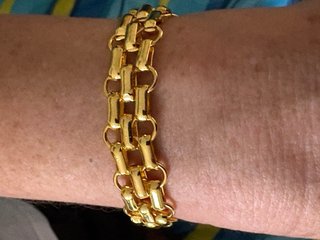 Bracciale Placcato Oro 18K Maglie Tubolari