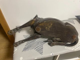Figura perro Teckel bronce 60cm