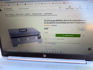 Plancha Gas Naterial 3 Quemadores, modelo Muriano