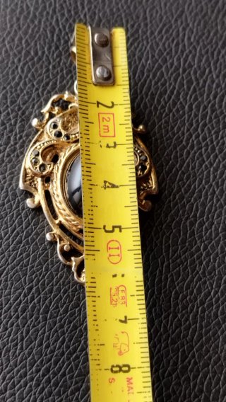 Colgante Chapado Oro con Piedra Negra