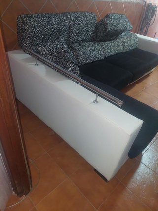 Sofá Chaiselongue 2.85m Negro y Blanco