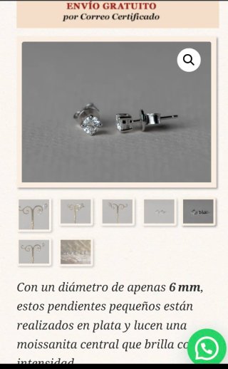 Pendientes Plata Moissanita