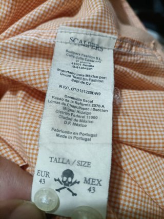 Camisa Scalpers Talla 43 Naranja