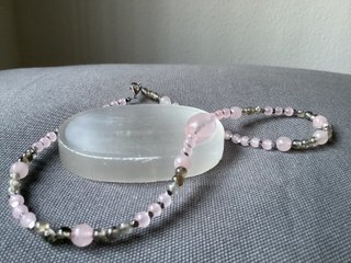 Collar Cuarzo Rosa y Ágata Natural