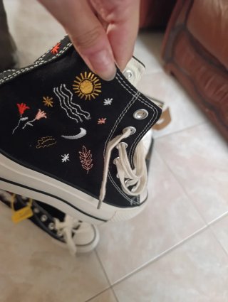 Tênis Converse All Star Preto Bordado Tam 38