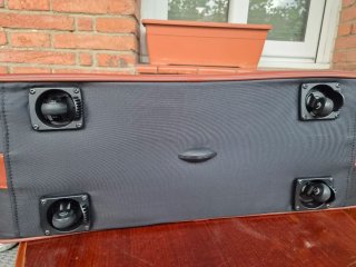 Maleta Samsonite Piel y Lona Negra Marrón