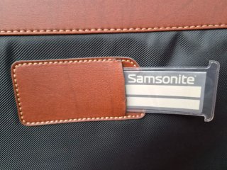 Maleta Samsonite Piel y Lona Negra Marrón