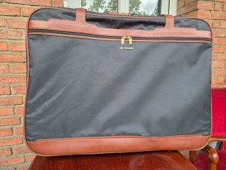 Maleta Samsonite Piel y Lona Negra Marrón