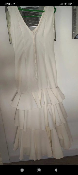 Vestido Flamenca Blanco Roto