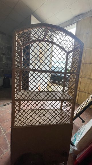 Estantería Vintage Mimbre y Bambú
