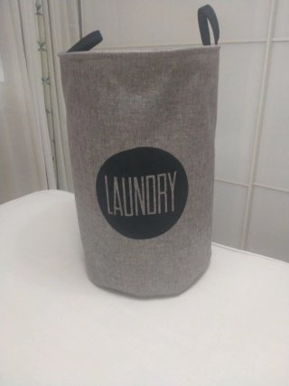 Cesto Ropa Sucia Tela Gris Negro