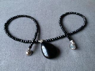 Gargantilla Cristal 40cm con Colgante Obsidiana