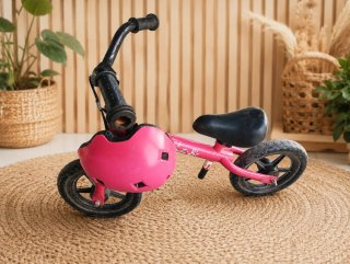 Bicicleta bebé rosa + casco