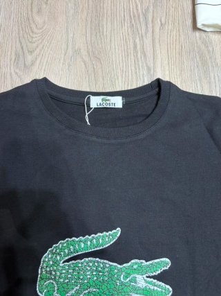 Felpa Lacoste nera con logo coccodrillo