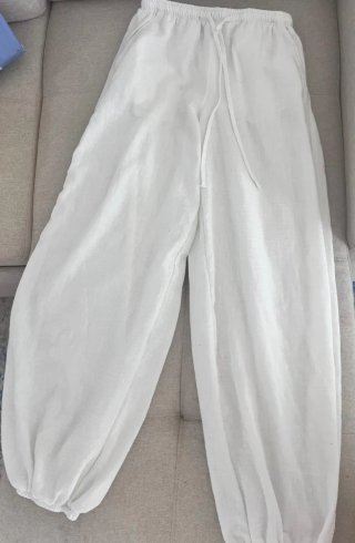 Pantalones de lino blancos talla única