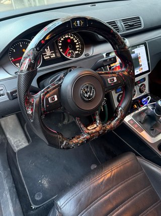 Volante Fibra Carbono  Led  Forjado VW