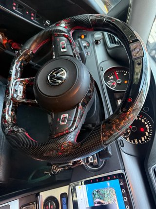Volante Fibra Carbono  Led  Forjado VW