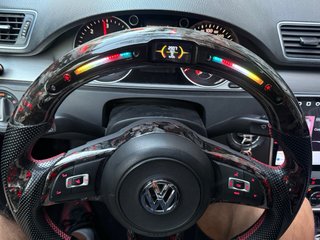 Volante Fibra Carbono  Led  Forjado VW