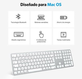 Teclado Bluetooth OMOTON Recargable 3 Canales