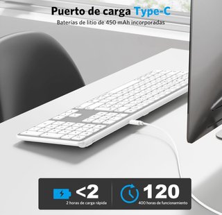 Teclado Bluetooth OMOTON Recargable 3 Canales