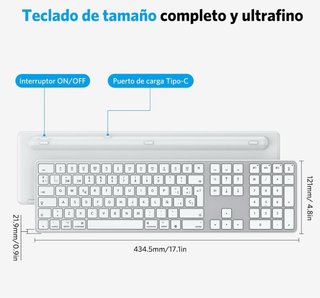 Teclado Bluetooth OMOTON Recargable 3 Canales