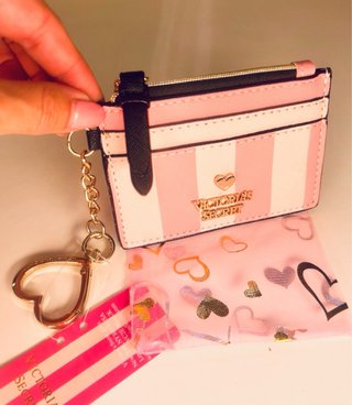 Tarjetero Victoria's Secret Rayas Rosas
