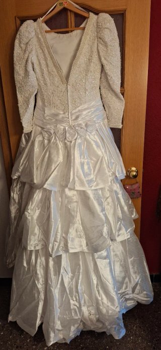 Vestido de Novia Blanco Perlas y Encaje