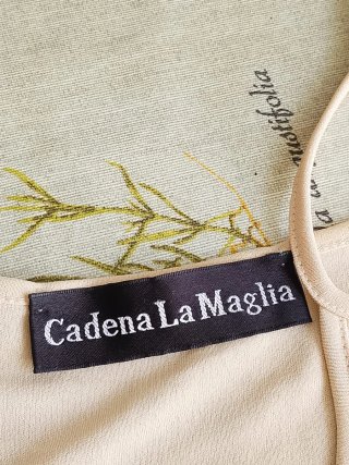 Blusa tirantes Cadena La Maglia beige/dorado