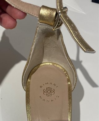 Sandalias Bimani Tacon Dorado Talla 42