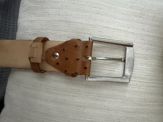 Cinturón piel de avestruz marrón vintage 125