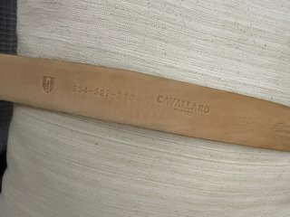 Cinturón piel de avestruz marrón vintage 125