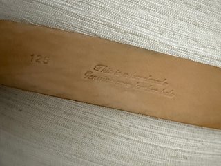 Cinturón piel de avestruz marrón vintage 125
