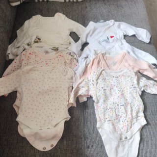Lote 10 bodies bebé manga larga (0-3 meses)