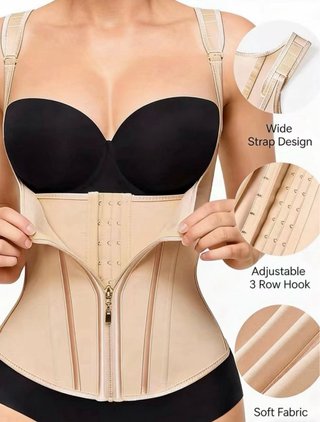 Corsé Faja Reductor Cintura Rosa Blanco