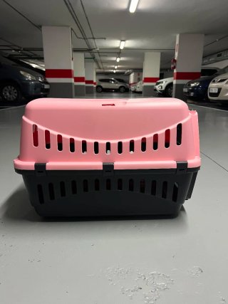 Transportín para mascotas rosa y negro
