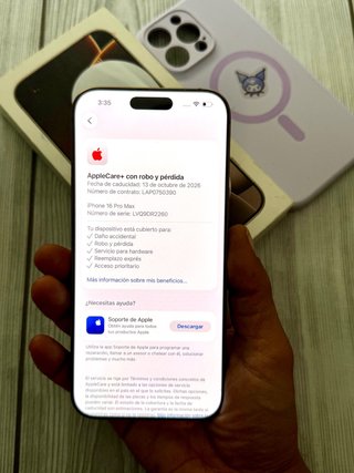 iPhone 16 Pro Max APPLE CARE+ FACTURA APPLE STORE
