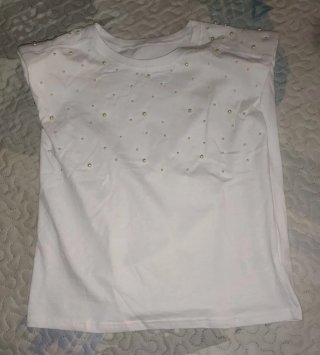 Camiseta Dazy perlas hombreras M
