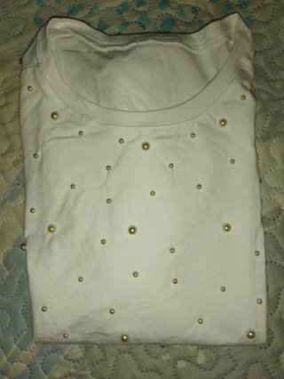 Camiseta Dazy perlas hombreras M
