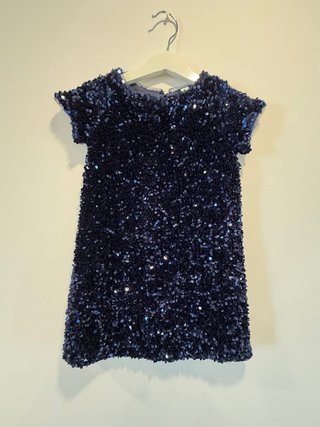 Vestido fiesta niña lentejuelas azul