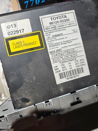 Radio Toyota Yaris 2008 Original