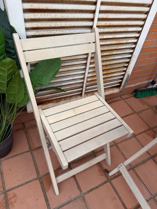 Conjunto mesa y sillas jardín madera