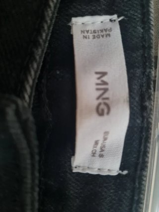 Pantalón Mango Tiro Alto Negro Talla S