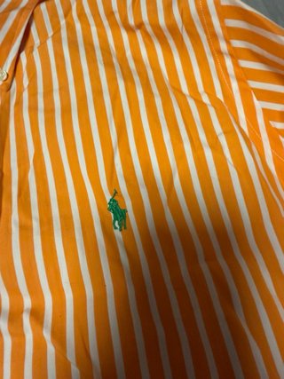 Camisa Polo Ralph Lauren Rayas Naranja