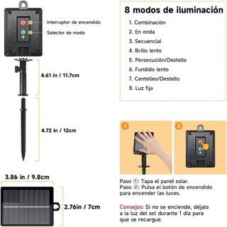 Guirnaldas luz LED exterior solar 2 pack 20mts