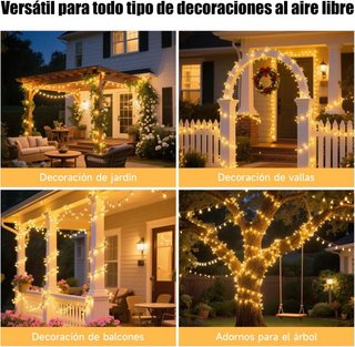 Guirnaldas luz LED exterior solar 2 pack 20mts