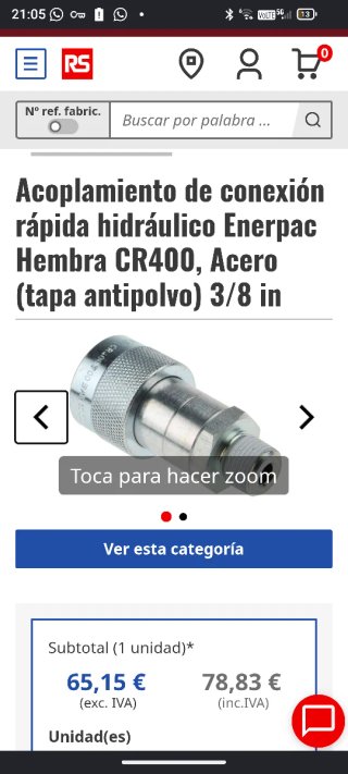 Acople Rápido Enerpac CR400 hembra para 10000 psi
