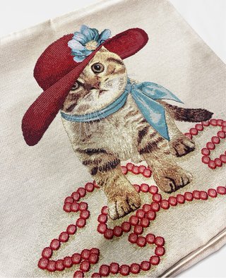 Set 2 fodere gobelin gatti Belle Époque 42x42
