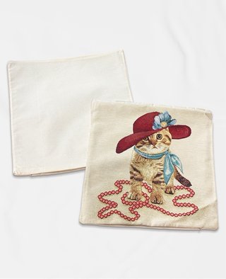 Set 2 fodere gobelin gatti Belle Époque 42x42