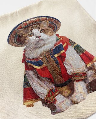 Set 2 fodere gobelin gatti Belle Époque 42x42