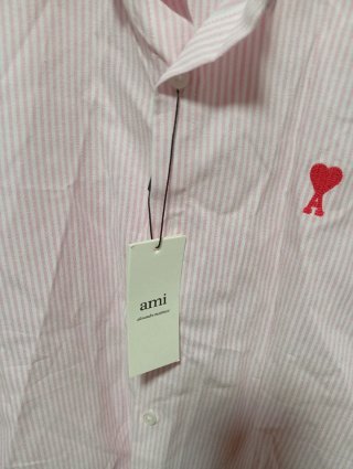 Camisa Ami Paris manga larga rosa